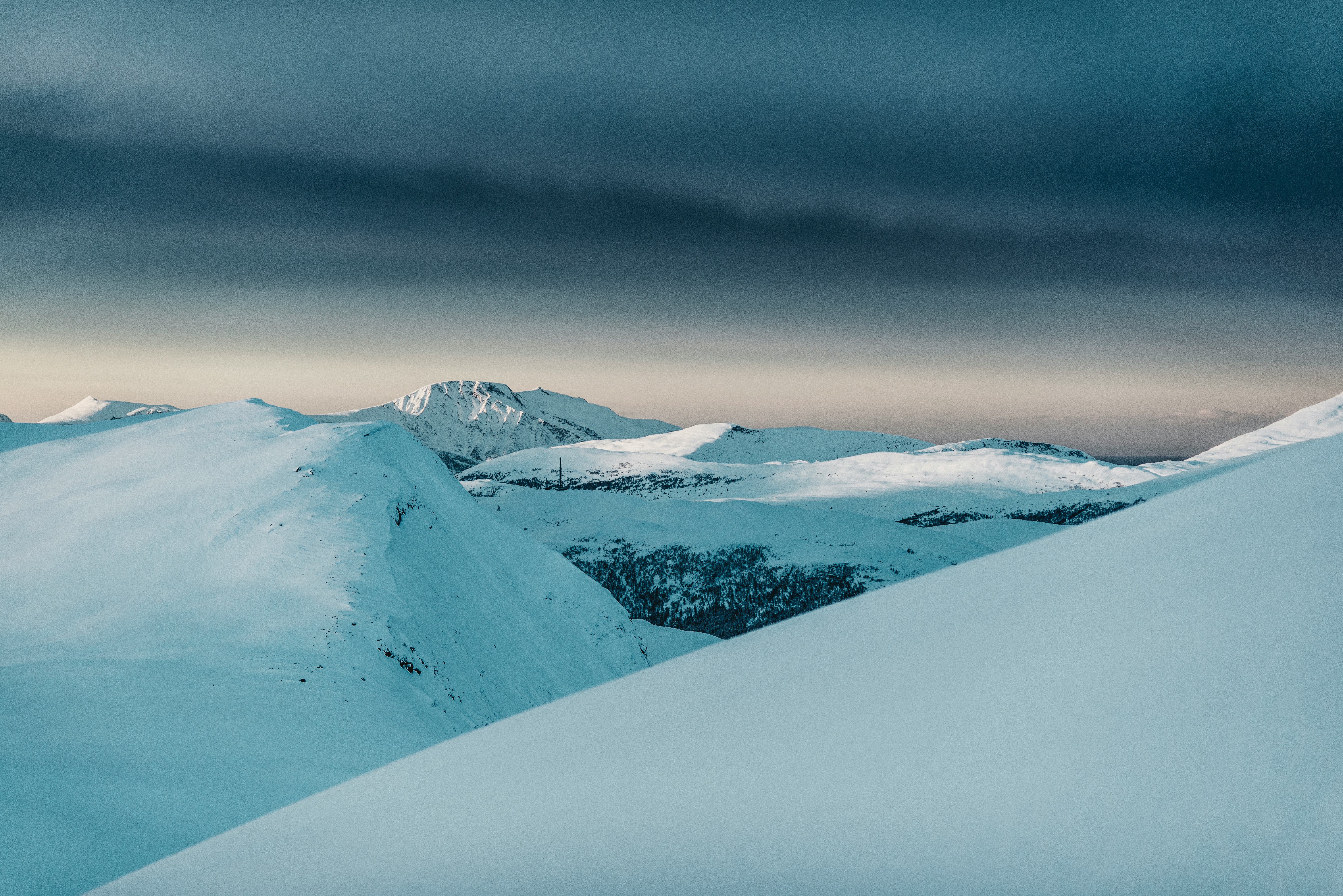 snow covered mountains